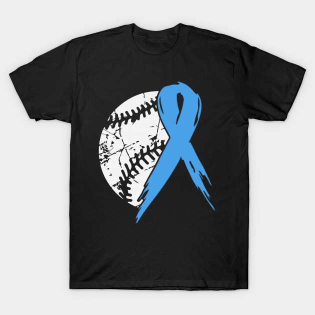 Baseball Tackle Trisomy 18 Awareness Light Blue Ribbon Warrior Support Survivor Hope T-Shirt by celsaclaudio506